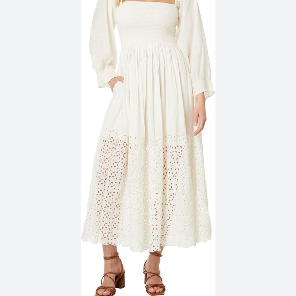 Free People Cream Tiered Maxi Dress